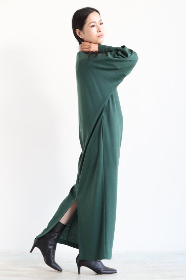 Mame Kurogouchi(マメ) Classic Jersey Dress GREEN - YAMAROKU 