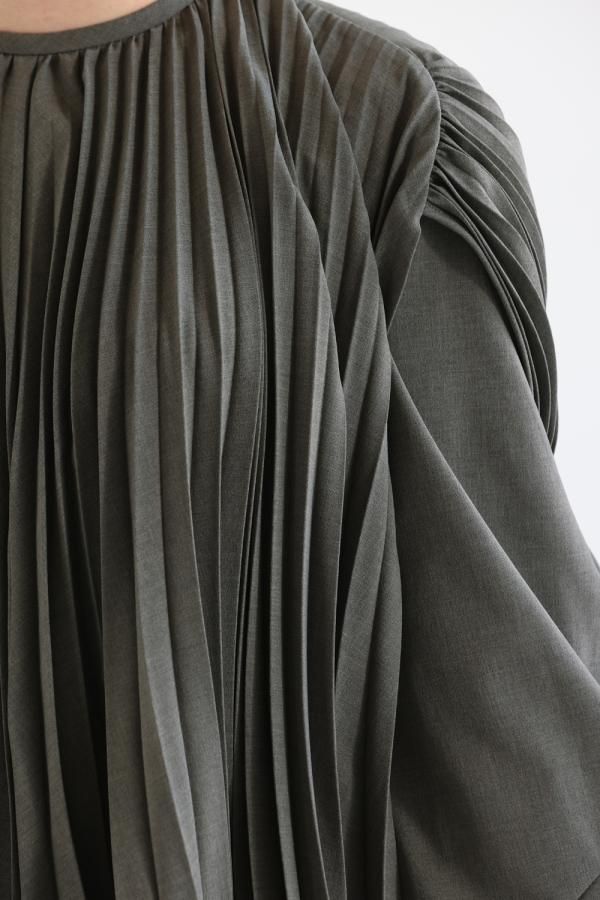 Mame Kurogouchi(マメ) Curved Pleated Dress - YAMAROKU(ヤマロク) オンラインストア