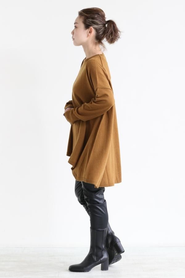 SIWALY(シワリー) High Gauze A-line Pullover camel - YAMAROKU