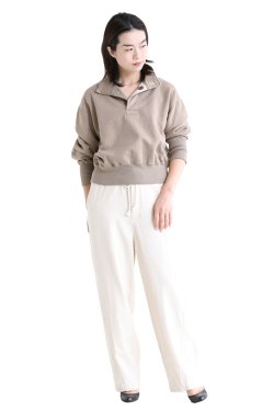 unfil(アンフィル) vintage cotton fleece cropped sweatshirt  taupe