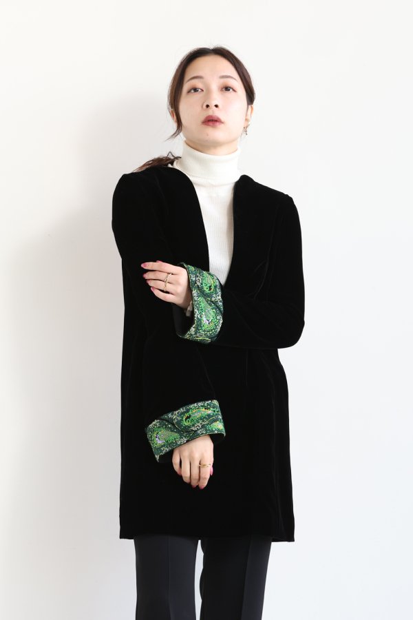 定価107800円Embroidered Velvet Plunge Mini Dress