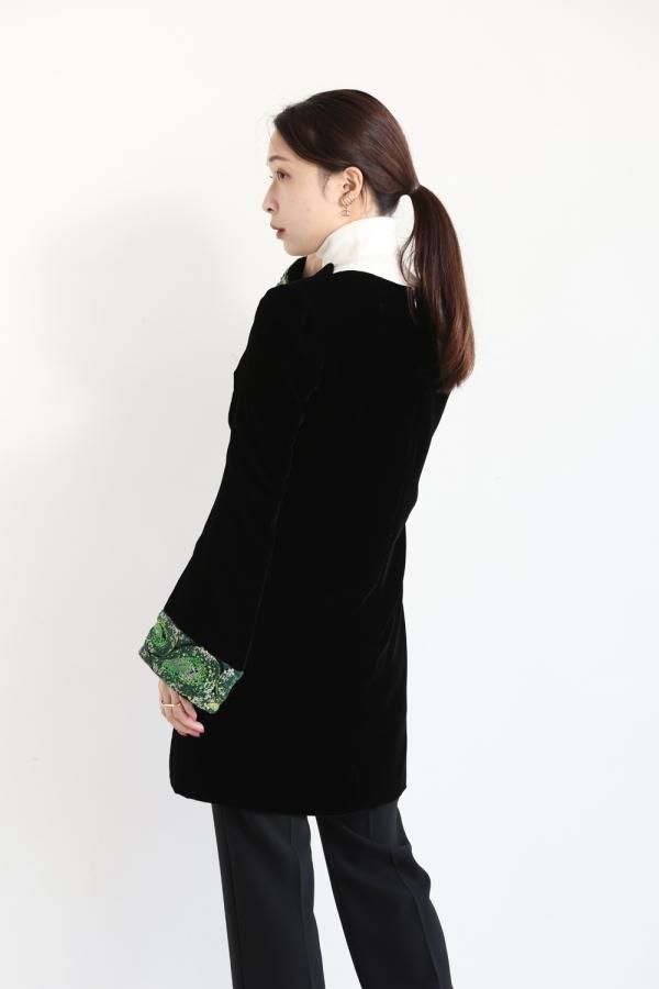 Mame Kurogouchi(マメ) Embroidered Velvet Plunge Mini Dress