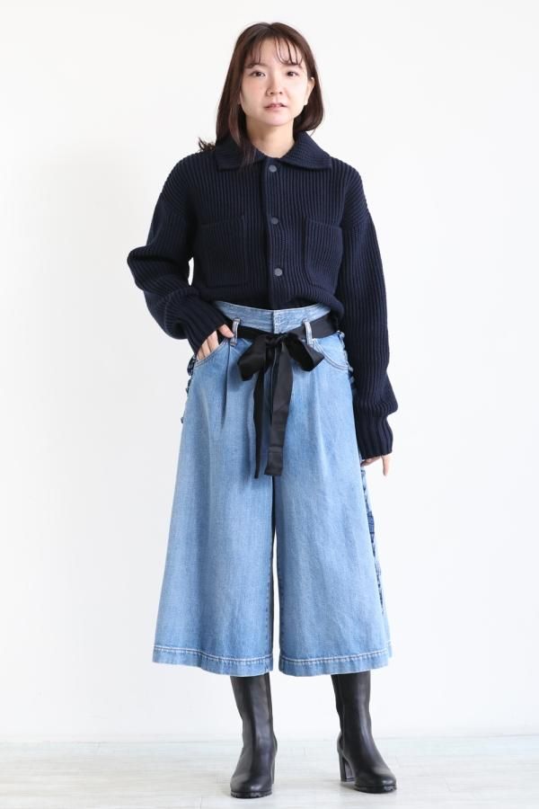 MUVEIL ワイドパンツ MUVEIL(ミュベール) フリルデニムワイドパンツ - YAMAROKU
