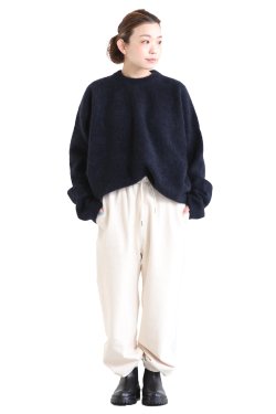 unfil(アンフィル) 【UNISEX】stretch superkid mohair sweater  navy 