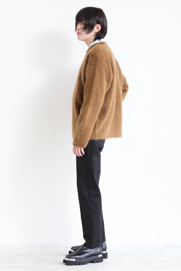 unfil(アンフィル) 【UNISEX】stretch superkid mohair sweater cognac
