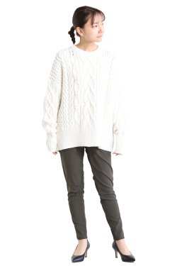 CEaRET FROM araara(シーレット) Cable Crew Neck Knit  white