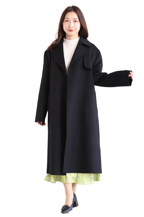 Theory(セオリー) LUXE NEW DIVIDE WRAP TRENCH BLACK - YAMAROKU 