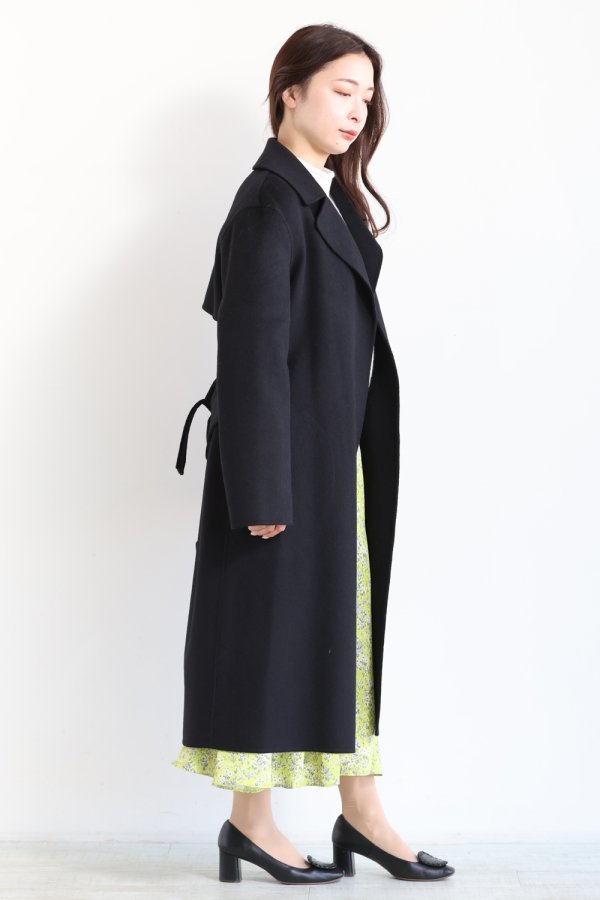 Theoryセオリー LUXE NEW DIVIDE WRAP TRENCH BLACK   YAMAROKU