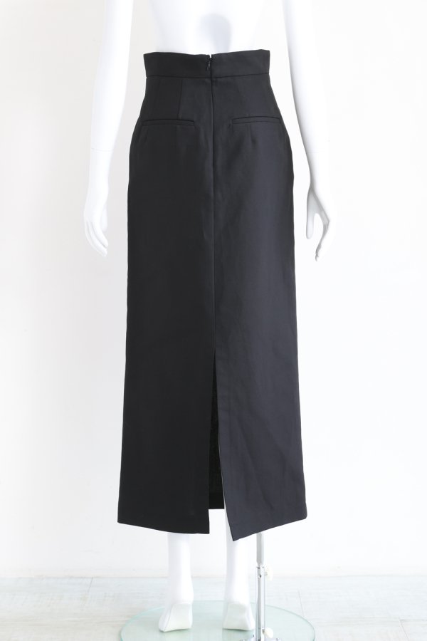 脇丈95cmスカート丈94cmmame Cotton Linen Twill Skirt - black
