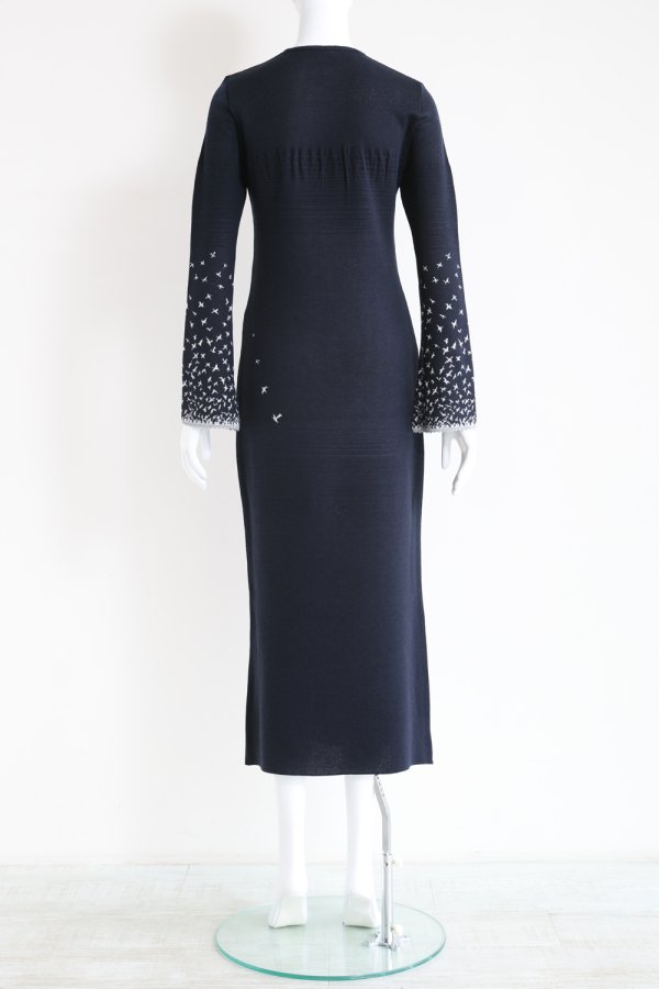 Mame Kurogouchi(マメ) Crane Pattern Jacquard Knitted Dress