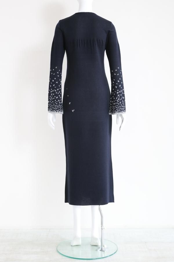 Mame Kurogouchi(マメ) Crane Pattern Jacquard Knitted Dress 