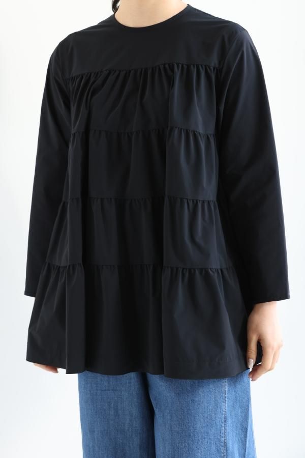 Ballsey(ボールジィ) ストレッチタフタ ティアードブラウス