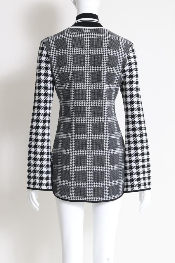 Mame Kurogouchi(マメ) Multi Plaid Geometric Knit Top - YAMAROKU