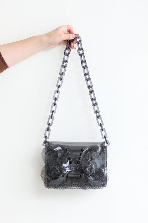 Mame Kurogouchi(マメ) Transparent Sculptural Mini Chain Bag BLACK 