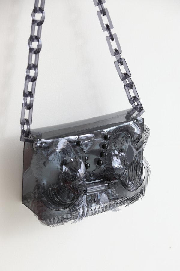 Mame Kurogouchi(マメ) Transparent Sculptural Mini Chain Bag BLACK