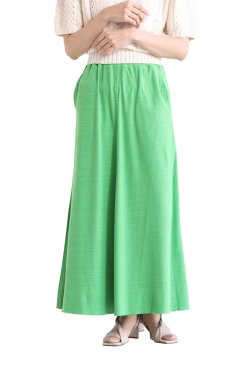 unfil(アンフィル) raw silk plain-jersey flared skirt