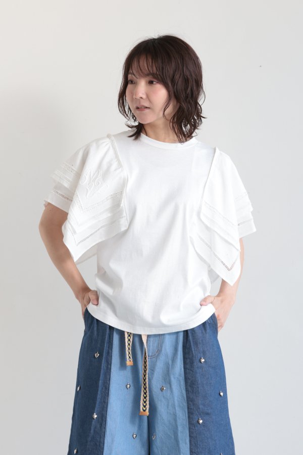MUVEIL(ミュベール) ナプキンレースTシャツ - YAMAROKU（ヤマロク 