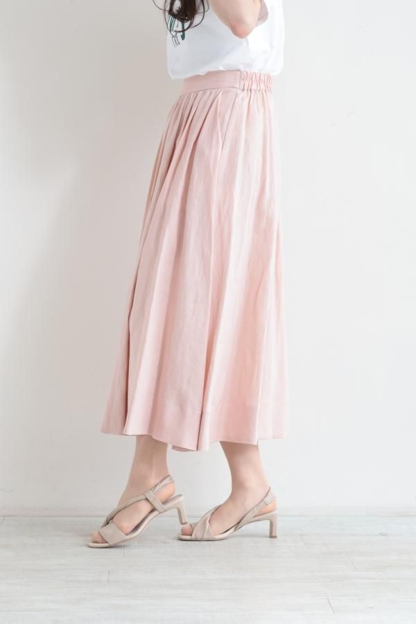 LE GLAZIK(ル グラジック) リネンギャザースカート SMOKY PINK
