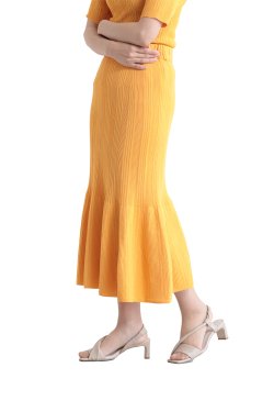unfil(アンフィル) high twist cotton ribbed-knit skirt