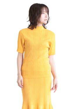 unfil(アンフィル) high twist cotton ribbed-knit sweater  yellow