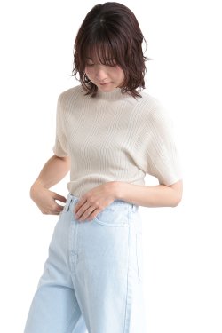 unfil(アンフィル) high twist cotton ribbed-knit sweater  milk