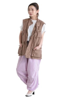 unfil(アンフィル) cotton&silk faille sleeveless zip jacket
