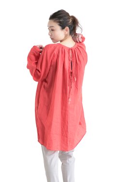 unfil(アンフィル) tumbled ramie voile smock blouse
