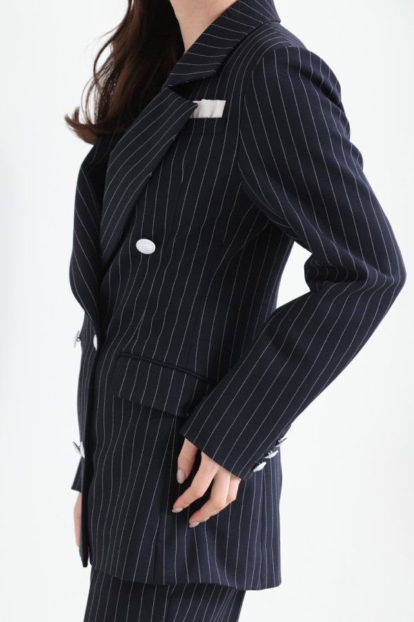 BORDERS at BALCONY(ボーダーズアットバルコニー) PIN STRIPE DOUBLE JACKET - YAMAROKU（ヤマロク）  オンラインストア