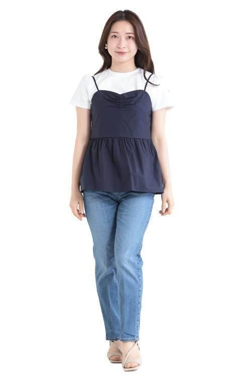 BORDERS at BALCONY(ボーダーズアットバルコニー) PEPLUM SHIRT TEE 