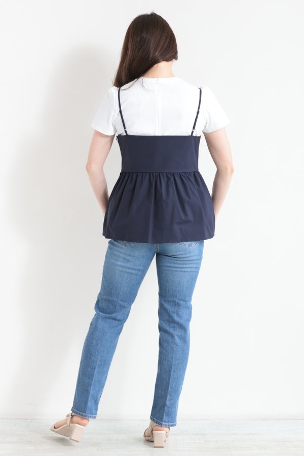 BORDERS at BALCONY(ボーダーズアットバルコニー) PEPLUM SHIRT TEE