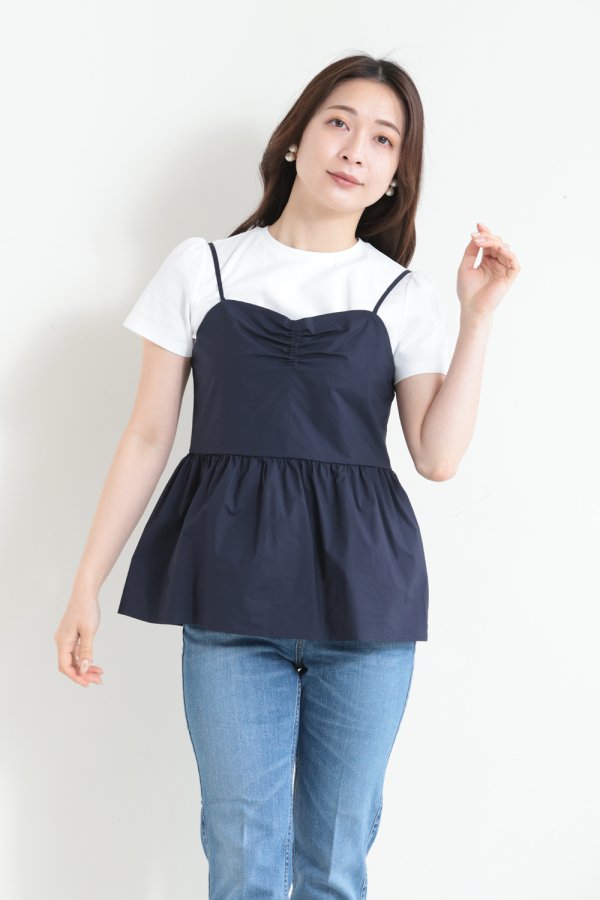 BORDERS at BALCONY(ボーダーズアットバルコニー) PEPLUM SHIRT TEE