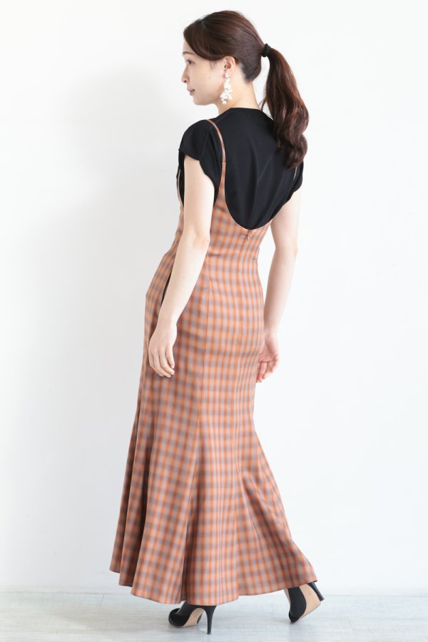 Mame Kurogouchi(マメ) Linen Mix Ombre Check Camisole Dress 