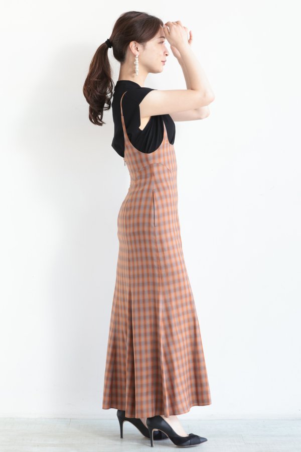 Mame Kurogouchi(マメ) Linen Mix Ombre Check Camisole Dress 
