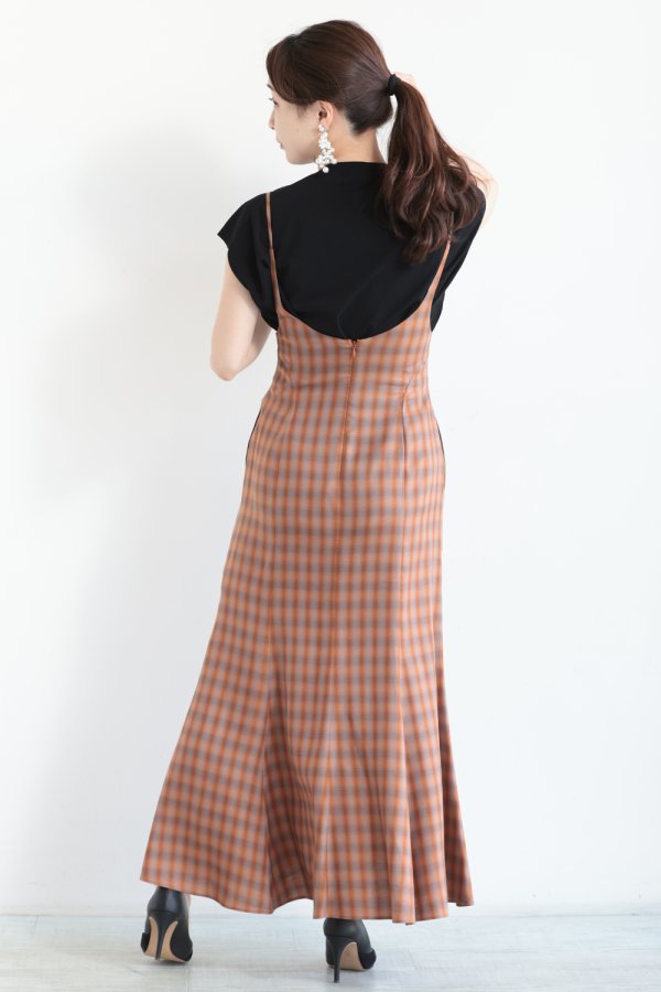 Mame Kurogouchi(マメ) Linen Mix Ombre Check Camisole Dress ...