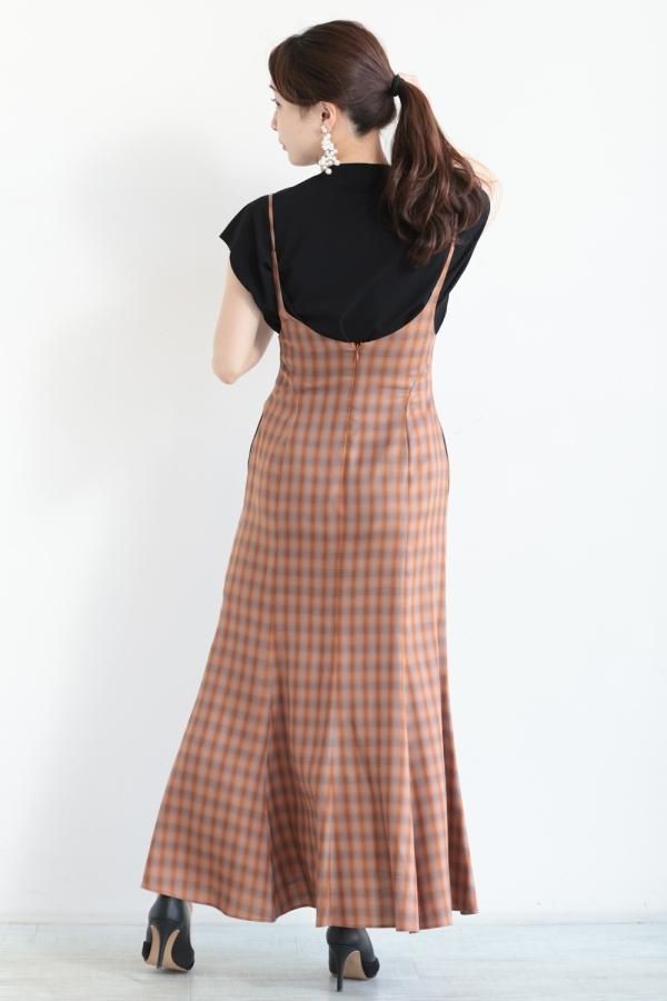 Mame Kurogouchi(マメ) Linen Mix Ombre Check Camisole Dress