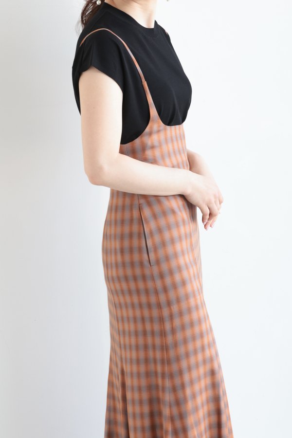 Mame Kurogouchi(マメ) Linen Mix Ombre Check Camisole Dress