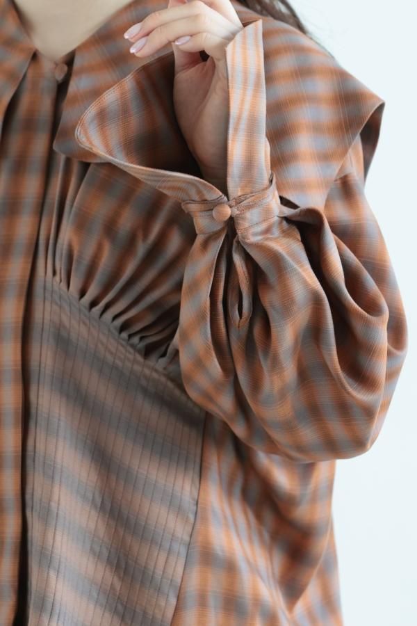 マメクロゴウチ  Mame Kurogouchi Linen Mix Ombre Check Sailor Collar Blouse リネンミックス オンブチェック セーラーカラー ブラウス 1 Mame Kurogouchi(マメ) Linen Mix Ombre Check Sailor Collar
