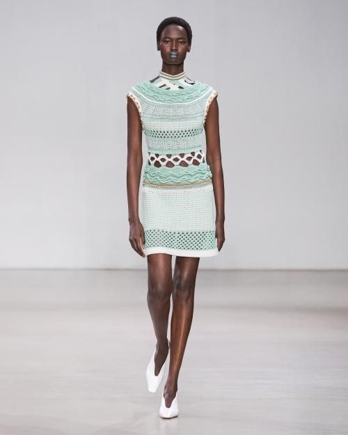 Mame Kurogouchi：Basket Pattern Combination Knitted Pullover
