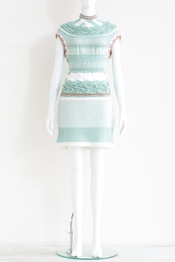 Mame Kurogouchi(マメ) Bamboo Basket Pattern Knitted Dress