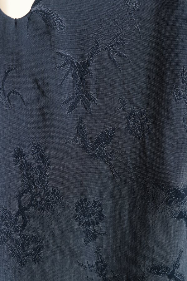 Mame Kurogouchi(マメ) Crane Pattern Jacquard Hand-Dyed Slip Dress