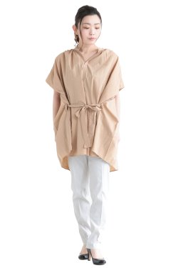 SIWALY fluid(シワリーフルイド) Belted Gathered Blouse  beige