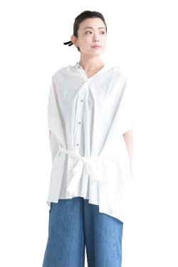 SIWALY fluid(シワリーフルイド) Belted Gathered Blouse  white
