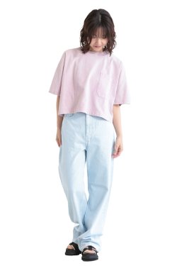 unfil(アンフィル) heavy weight cotton jersey bleach-out cropped Tee 