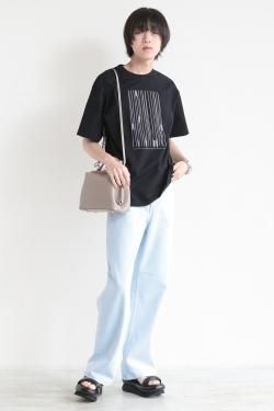 SIWALY fluid(꡼ե륤) UNISEXCrew Neck Logo T-shirt  black