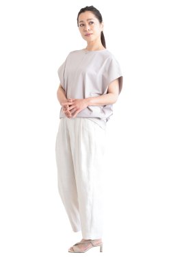 SIWALY fluid(シワリーフルイド) Wide Tucked Pullover  light gray