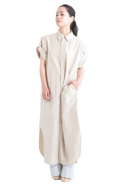 unfil(アンフィル) chambray weather-cloth half sleeve shirtdress
