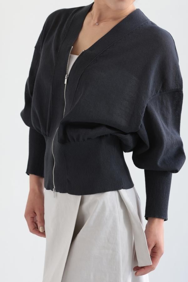 MACPHEE ダークグレー ジップアップ カーディガン MACPHEE ダークグレー ジップアップ カーディガン MACPHEE