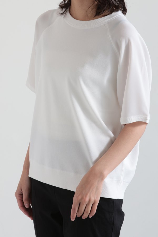 Theory(セオリー) COMPACT CREPE RAGLAN SLV PO WHITE - YAMAROKU