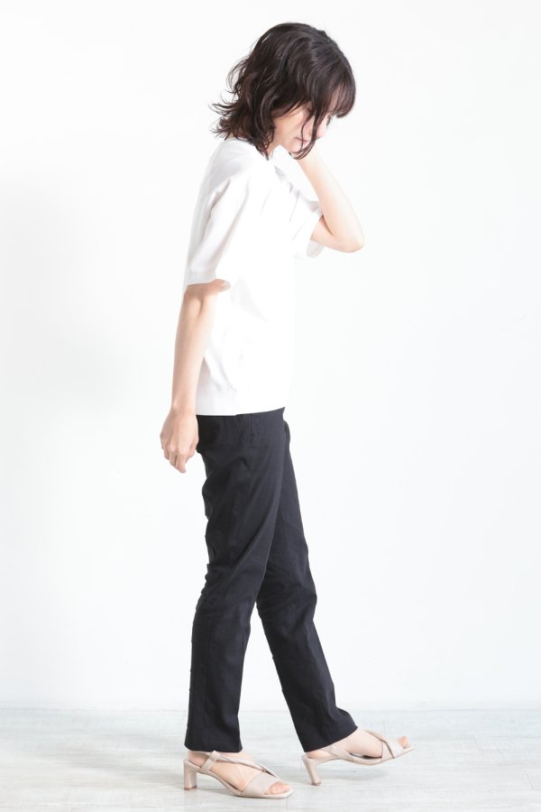 Theory(セオリー) COMPACT CREPE RAGLAN SLV PO WHITE - YAMAROKU