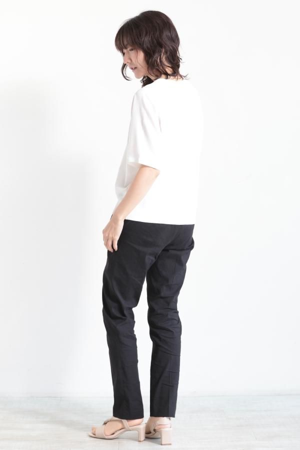 Theory(セオリー) COMPACT CREPE RAGLAN SLV PO WHITE